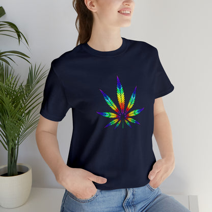 Art, Plant, Colorful Leaf, Nature- Adult- Adult, Regular Fit, Soft Cotton, Smaller Size Image, T-shirt