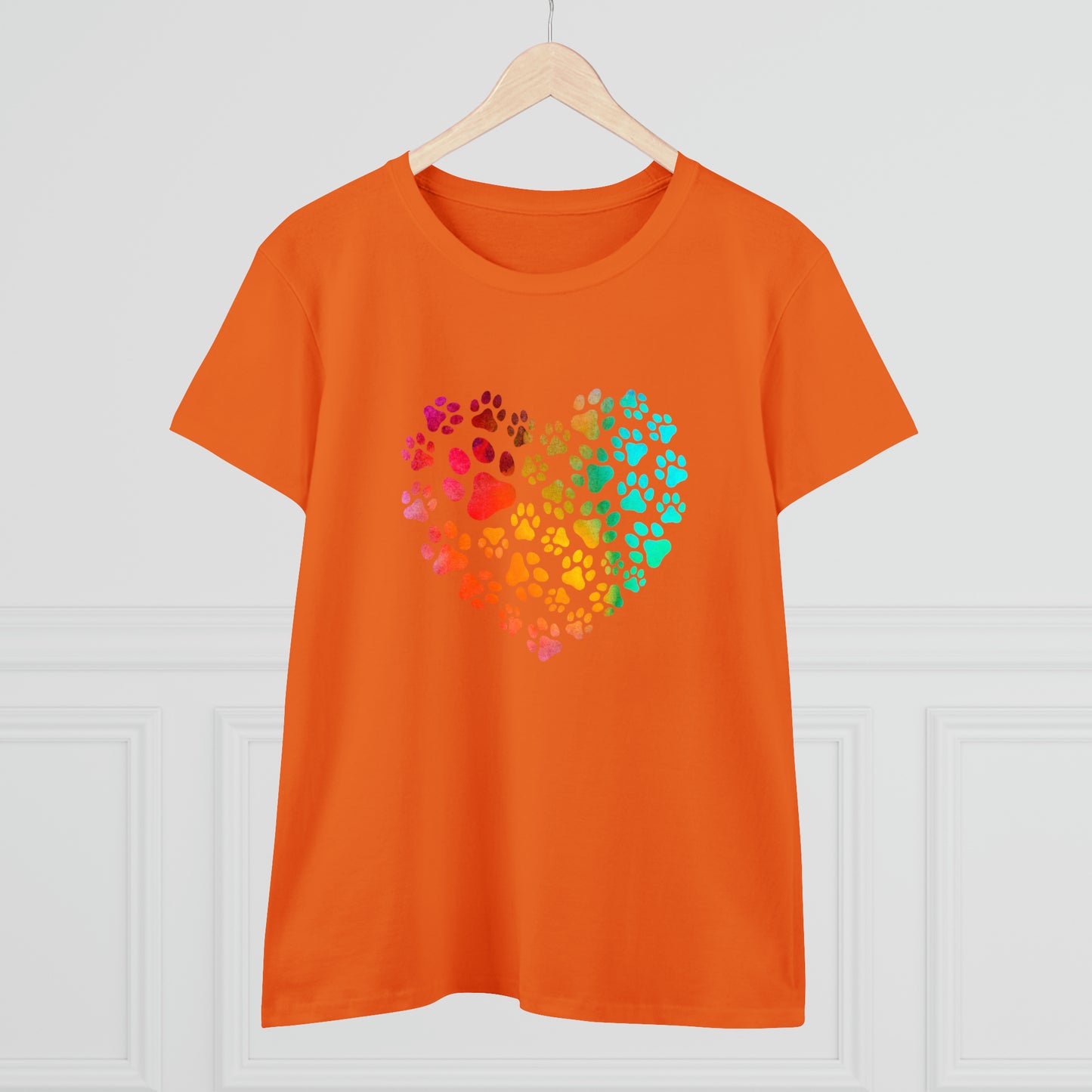 Art, Colorful, Love, Dog Paw- Adult, Semi-fitted, T-shirt