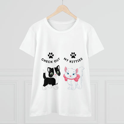 Kitty Cat T-Shirt / Check Out My Kitties Semi-Fitted Shirt / Unisex Jersey Short Sleeve Tee / Humorous Pet Clothes