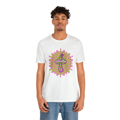 Colorful, Retro Mushrooms T-shirt- Adult, Regular Fit, Soft Cotton, T-shirt
