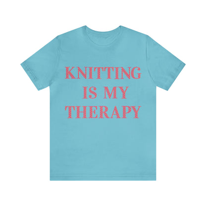 Knitting Is My Therapy- Adult, Regular Fit, Soft Cotton T-shirt