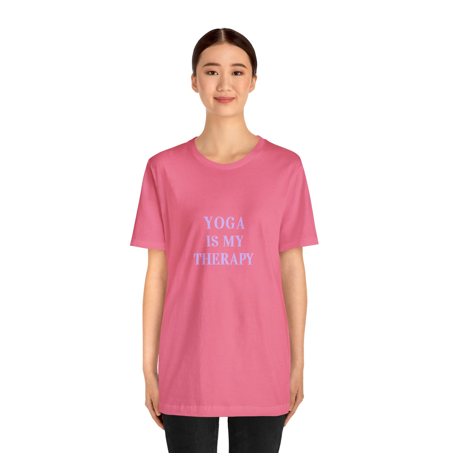 Yoga Is My Therapy- Adult, Regular Fit, Soft Cotton, Smaller Size Image, T-shirt