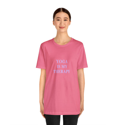Yoga Is My Therapy- Adult, Regular Fit, Soft Cotton, Smaller Size Image, T-shirt