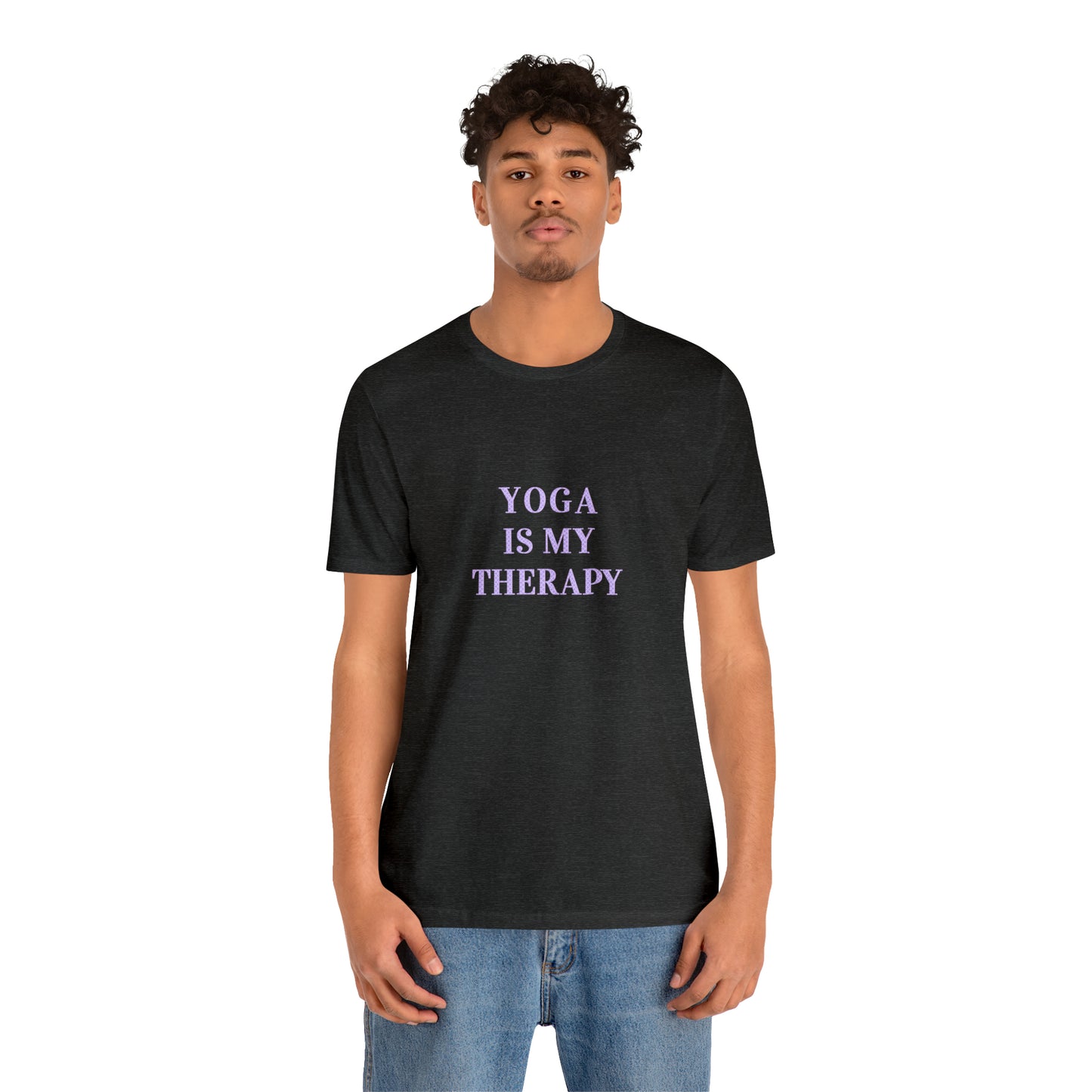 Yoga Is My Therapy- Adult, Regular Fit, Soft Cotton, Smaller Size Image, T-shirt