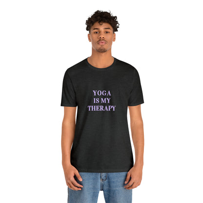Yoga Is My Therapy- Adult, Regular Fit, Soft Cotton, Smaller Size Image, T-shirt