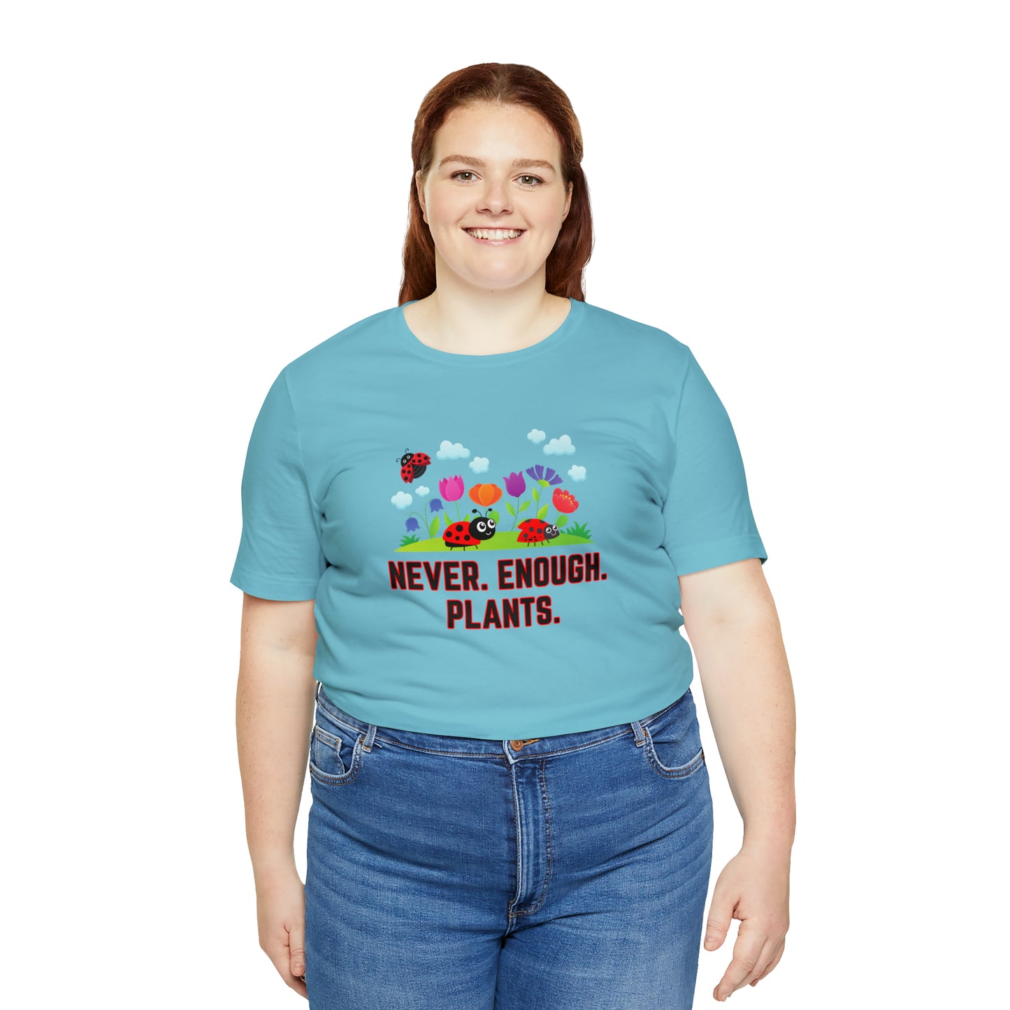 Nature, Plants, Never Enough Plants, Ladybug Bugs- Adult, Regular Fit, Soft Cotton, T-shirt