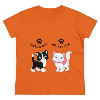 Kitty Cat T-Shirt / Check Out My Kitties Semi-Fitted Shirt / Unisex Jersey Short Sleeve Tee / Humorous Pet Clothes