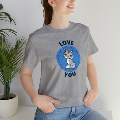 Cat, Love You, Animals- Adult, Regular Fit, Soft Cotton, T-shirt