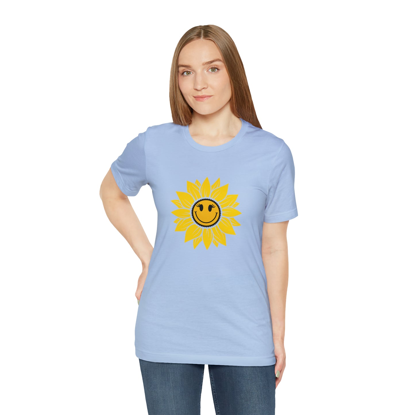 Positive, Sunflower, Nature, Gardens, Flowers, Garden- Adult, Regular Fit, Soft Cotton, T-shirt