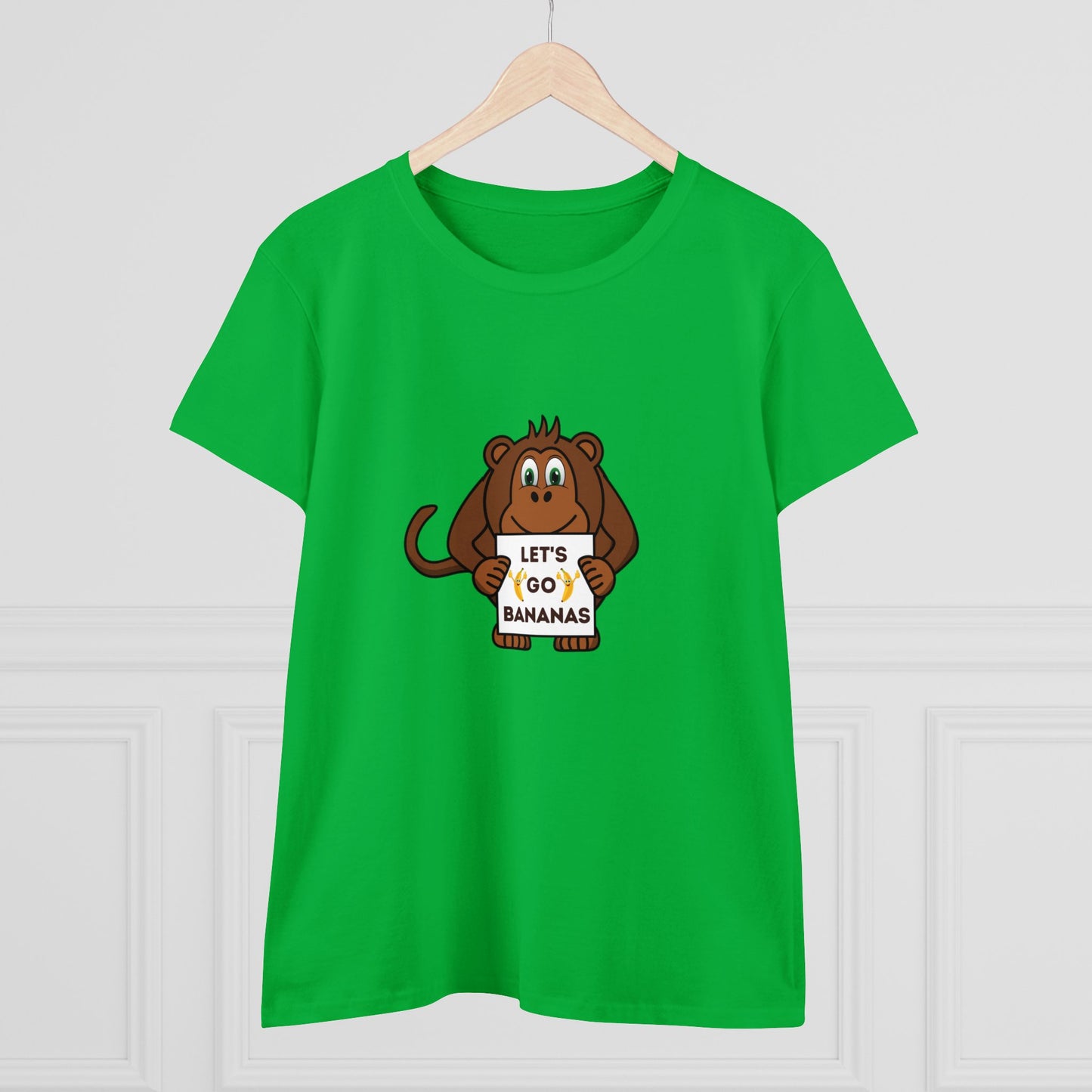 Monkey, Let's Go Bananas, Animals- Adult, Semi-fitted, T-shirt