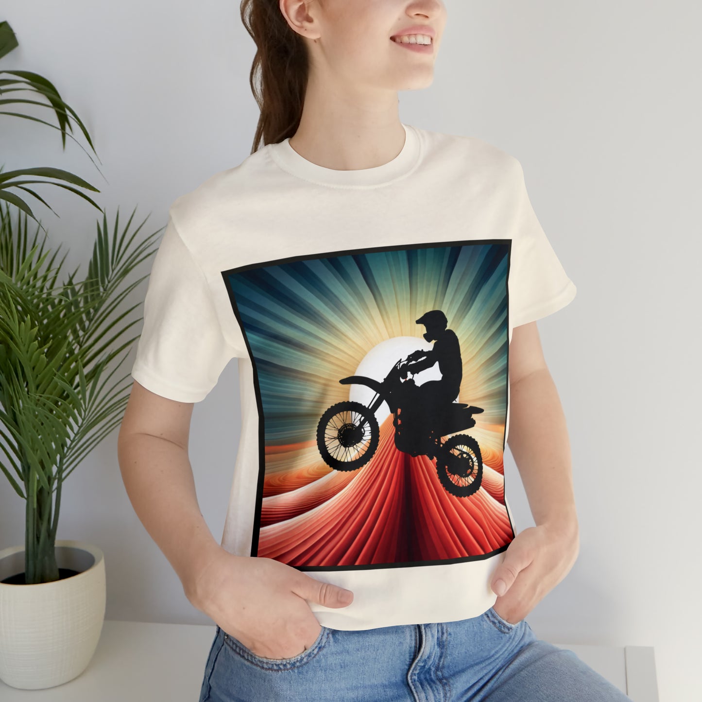 Motorcycle, Motocross, Biker- Adult, Regular Fit, Soft Cotton, Full Size Image, T-shirt