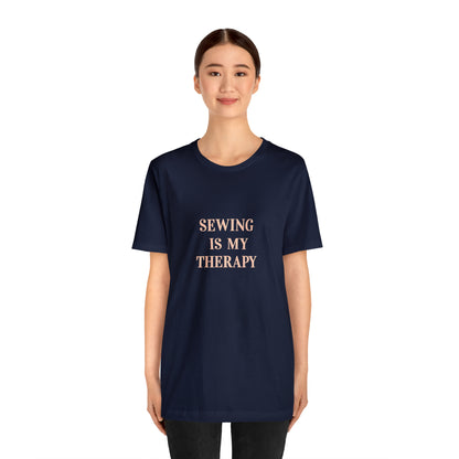 Hobby, Sewing Is My Therapy- Adult, Regular Fit, Soft Cotton, Smaller Size Image, T-shirt