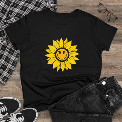 Positive, Sunflower, Nature, Gardens, Flowers, Garden- Adult, Semi-fitted, Half Caffeinated (Smaller Size Image), T-shirt