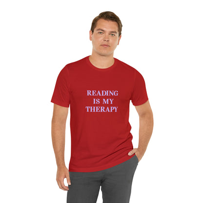Hobby, Reading Is My Therapy, Books- Adult, Regular Fit, Soft Cotton, Smaller Size Image T-Shirt