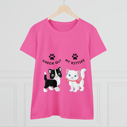 Kitty Cat T-Shirt / Check Out My Kitties Semi-Fitted Shirt / Unisex Jersey Short Sleeve Tee / Humorous Pet Clothes