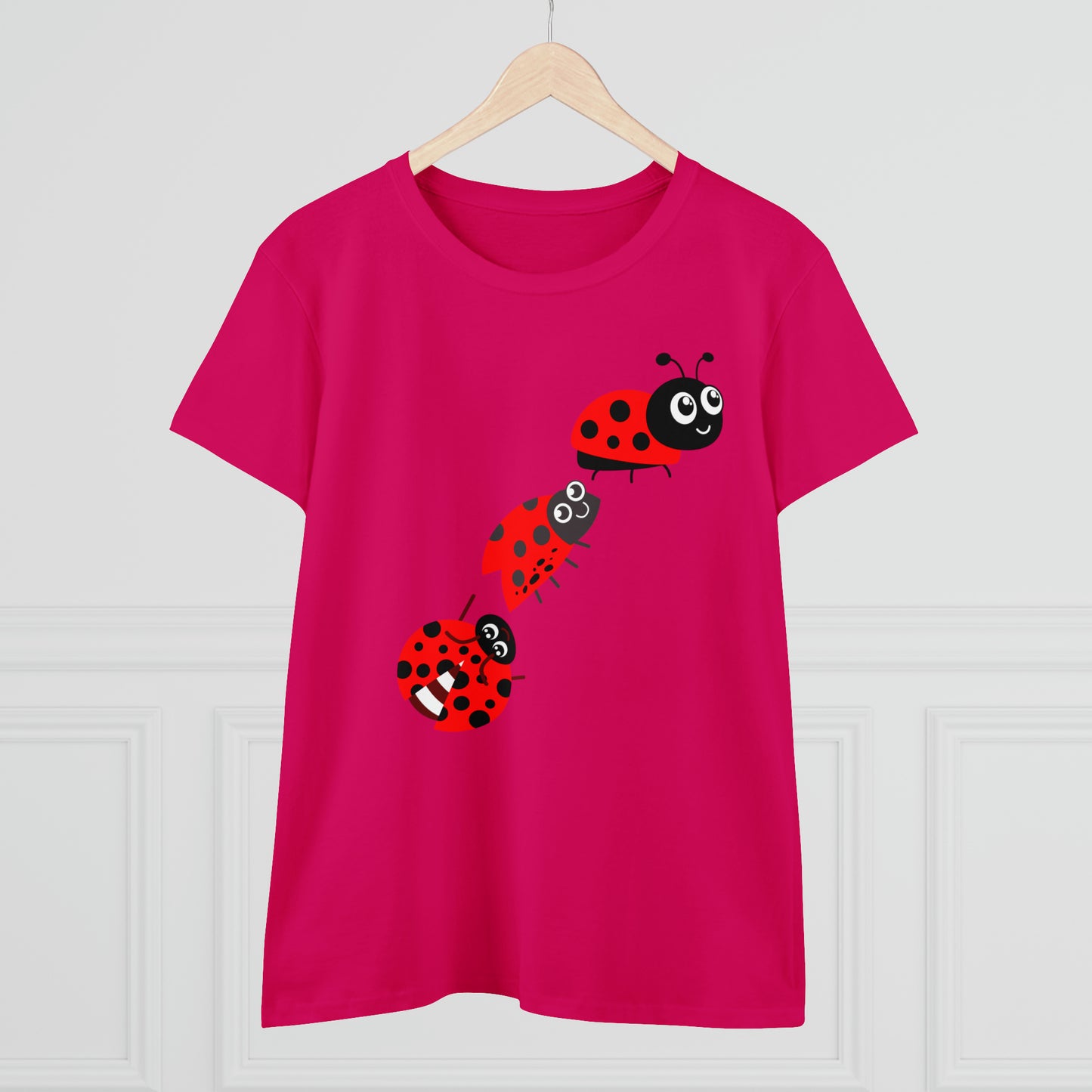 Ladybug Flower, Plants, Garden- Adult, Semi-fitted, T-shirt