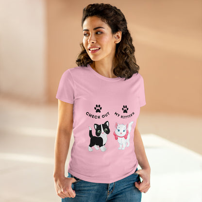 Kitty Cat T-Shirt / Check Out My Kitties Semi-Fitted Shirt / Unisex Jersey Short Sleeve Tee / Humorous Pet Clothes