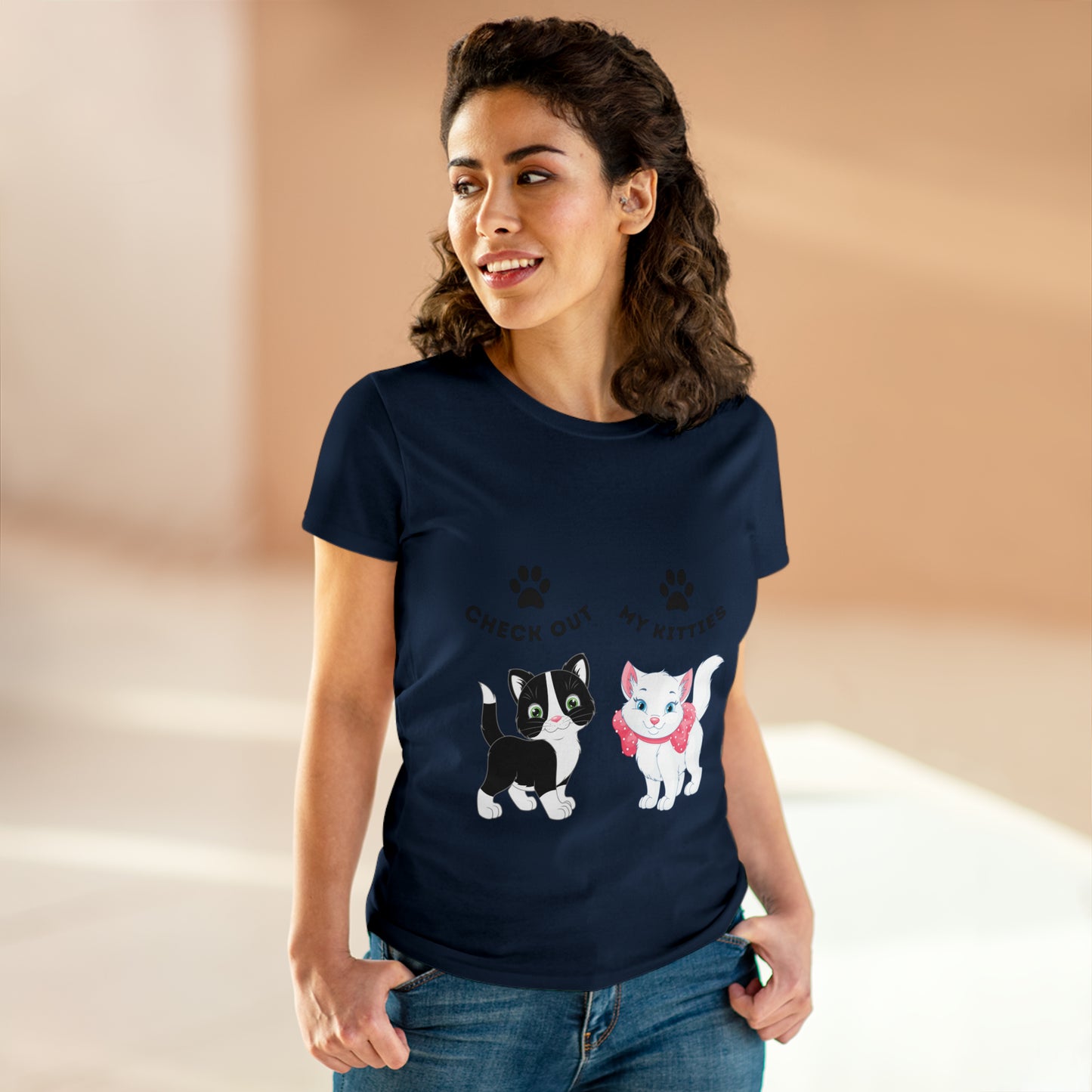 Kitty Cat T-Shirt / Check Out My Kitties Semi-Fitted Shirt / Unisex Jersey Short Sleeve Tee / Humorous Pet Clothes
