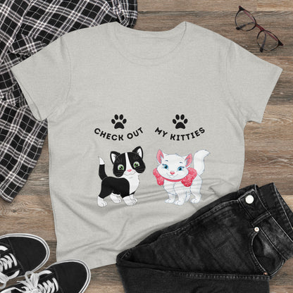 Kitty Cat T-Shirt / Check Out My Kitties Semi-Fitted Shirt / Unisex Jersey Short Sleeve Tee / Humorous Pet Clothes