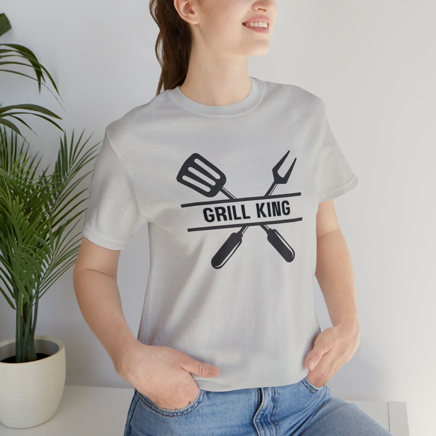 Hobby, Interest, Grilling, Grill King, Family, Dad, Mom- Adult, Regular Fit, Soft Cotton, T-shirt