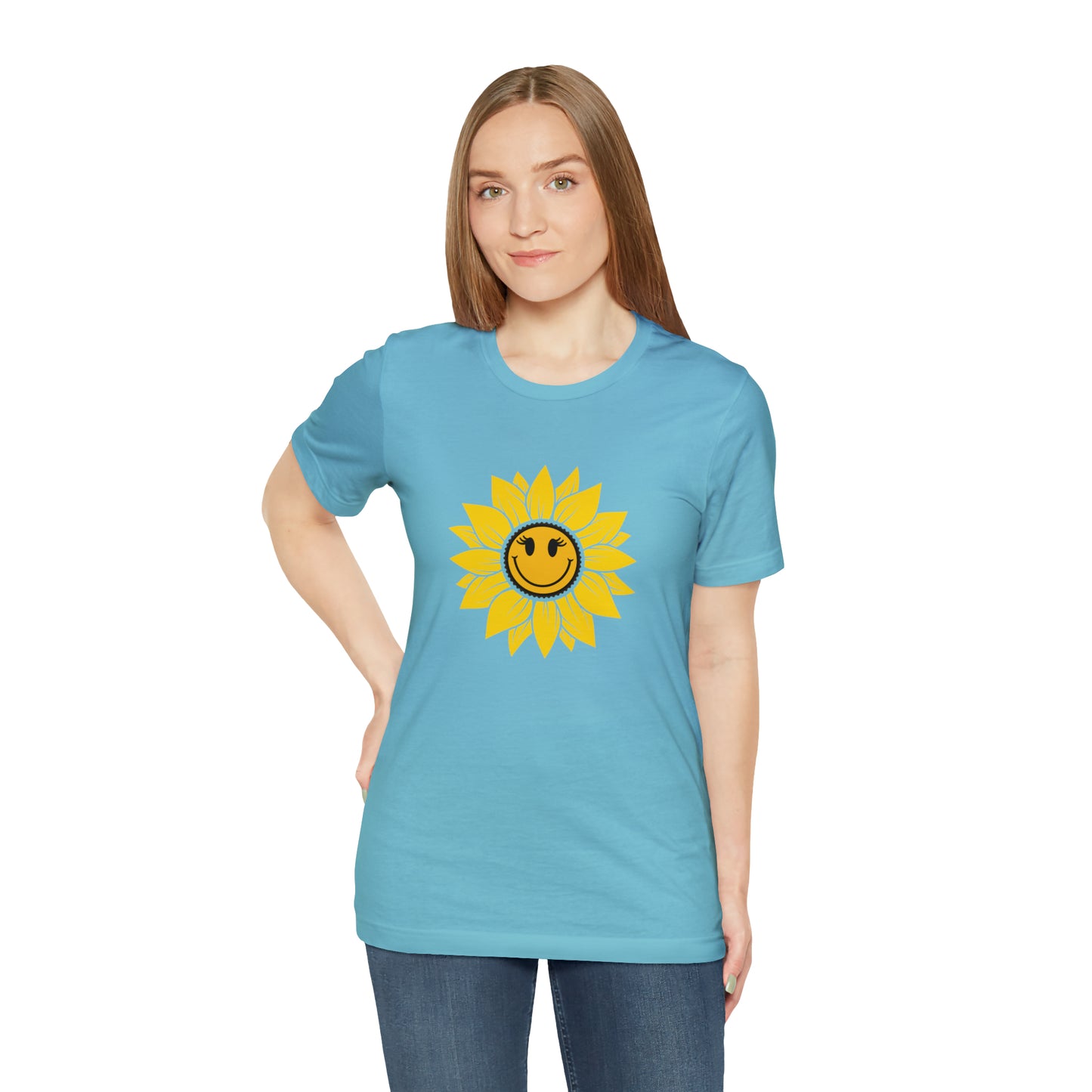 Positive, Sunflower, Nature, Gardens, Flowers, Garden- Adult, Regular Fit, Soft Cotton, T-shirt