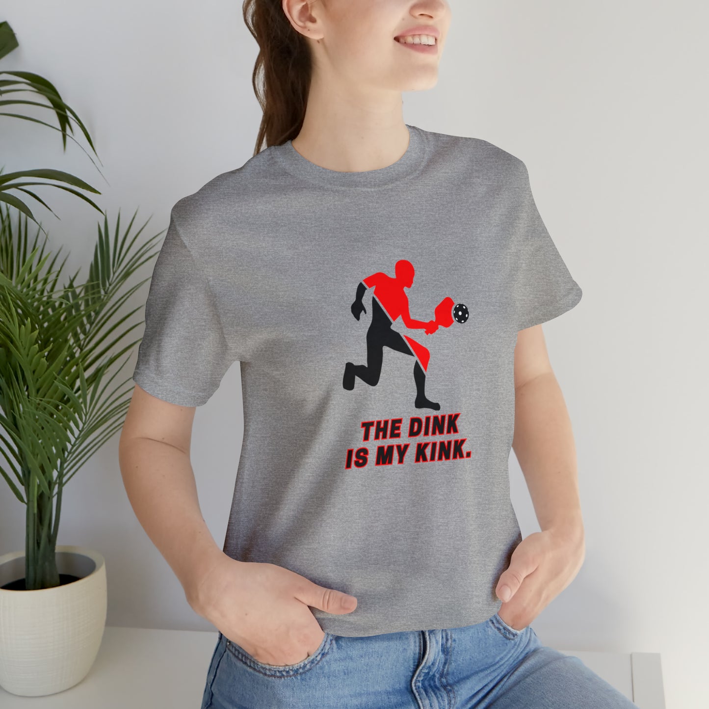 Pickleball Sports, The Dink Is My Kink- Adult, Regular Fit, Soft Cotton, Smaller Size Image, T-shirt