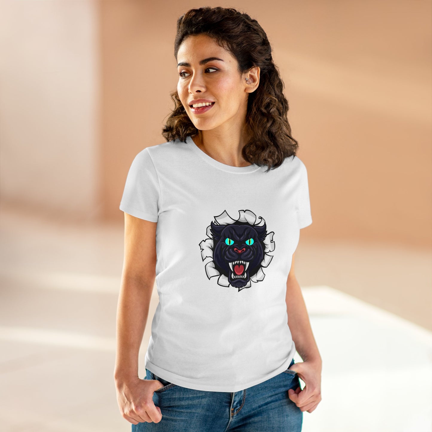 Holidays, Halloween, Animals, Felines, Sports, Football, Carolina Panthers- Adult, Semi-fitted, Smaller Size Image, T-shirt