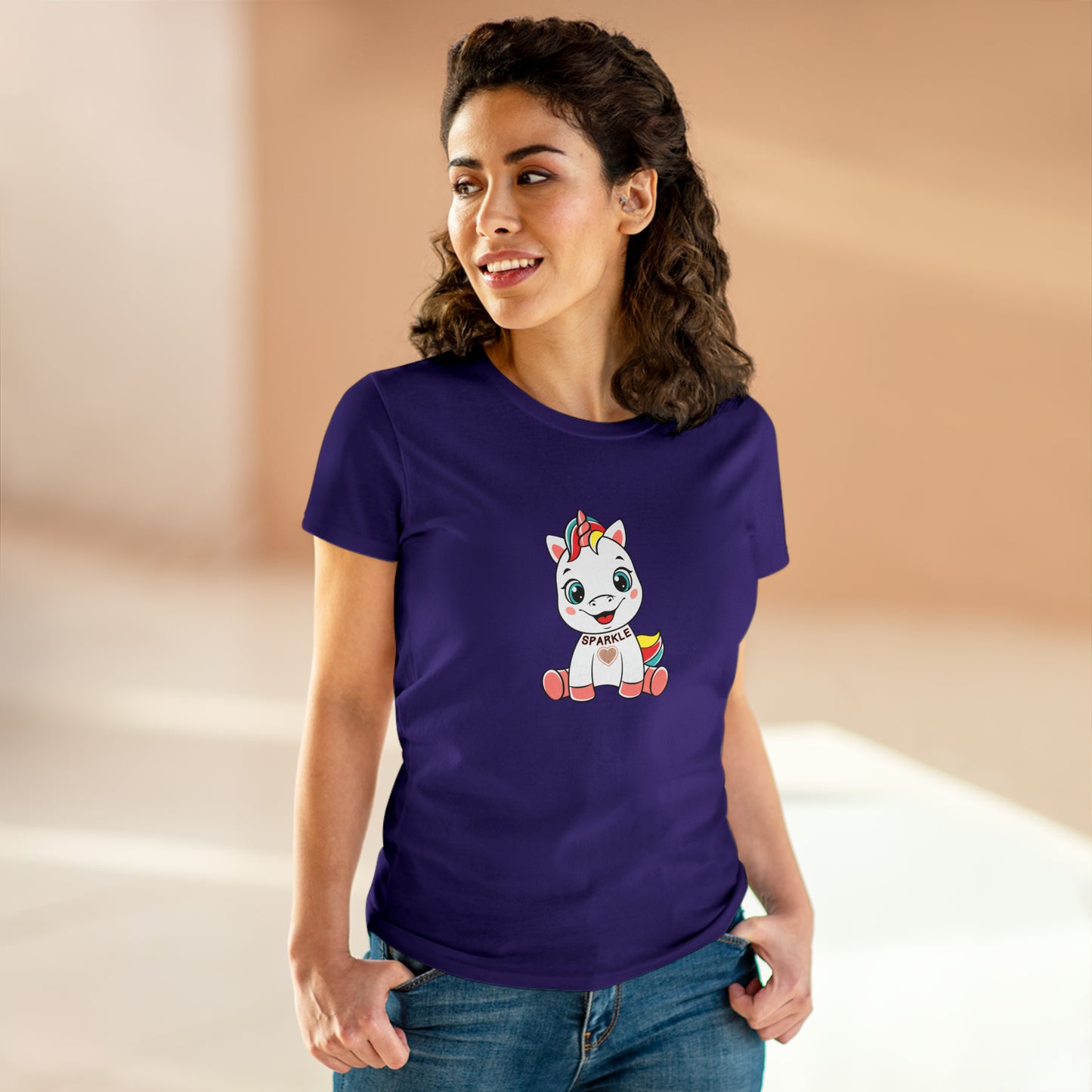 Fantasy, Unicorn, Sparkle, Positive- Adult, Semi-fitted T-shirt
