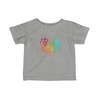 Art, Colorful, Love, Dog Paw- Baby, Infant, Toddler, T-shirt