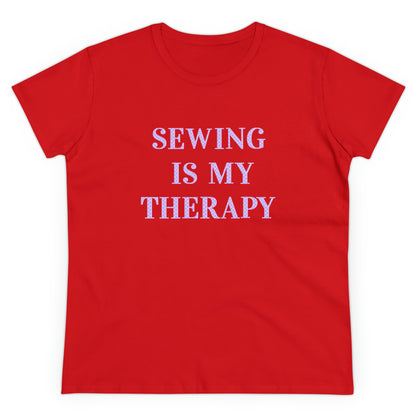 Sewing Is My Therapy- Adult, Semi-fitted T-shirt