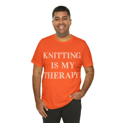 Knitting Is My Therapy- Adult, Regular Fit, Soft Cotton T-shirt
