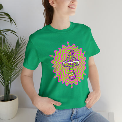 Colorful, Retro Mushrooms T-shirt- Adult, Regular Fit, Soft Cotton, T-shirt