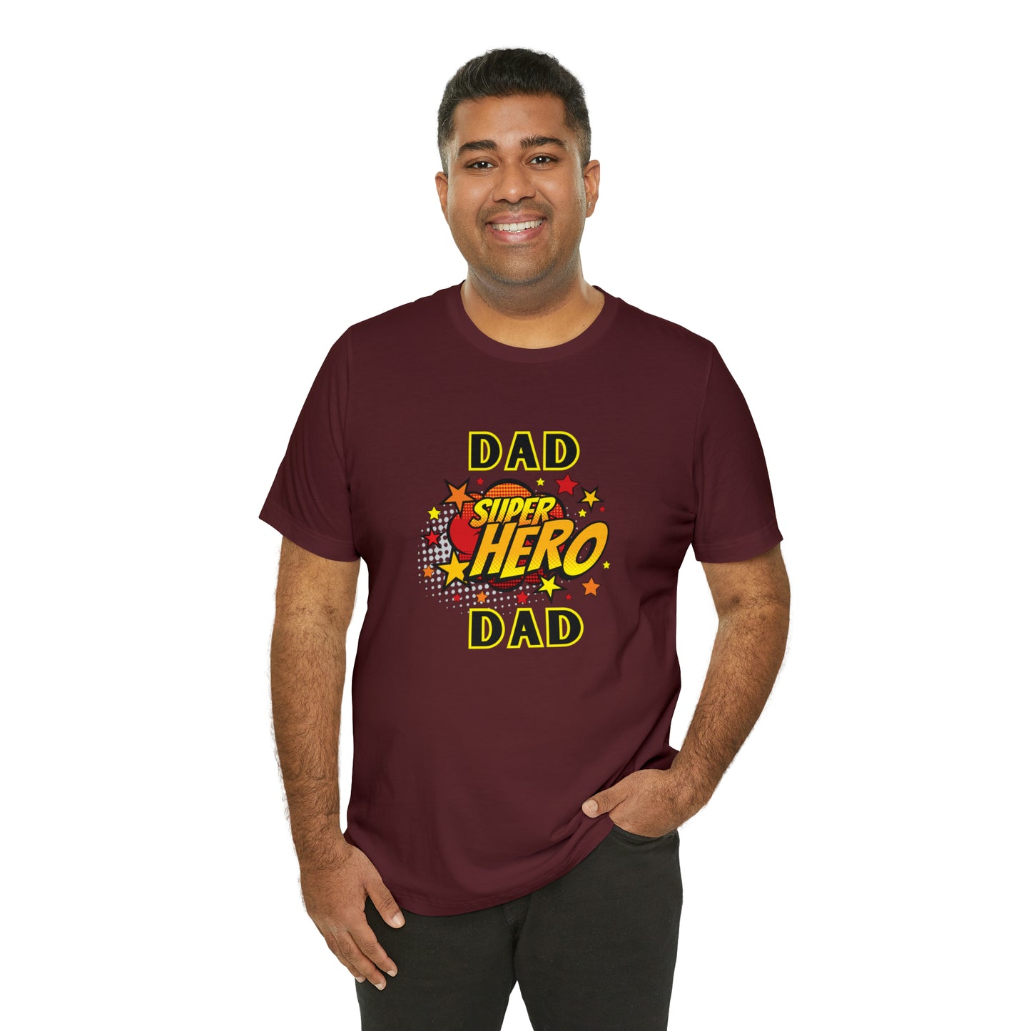 Family, Dad, Superhero, Positive- Adult, Regular Fit, Soft Cotton, T-shirt