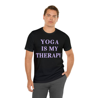Yoga Is My Therapy- Adult, Regular Fit, Soft Cotton, Full Size Image, T-shirt