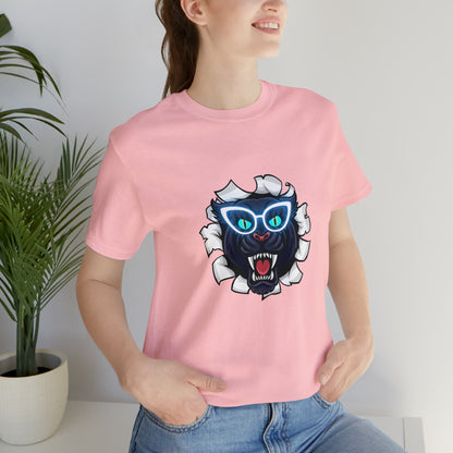 Holidays, Halloween, Animals, Felines, Funny, Sports, Panthers- Adult, Regular Fit, Soft Cotton, T-shirt