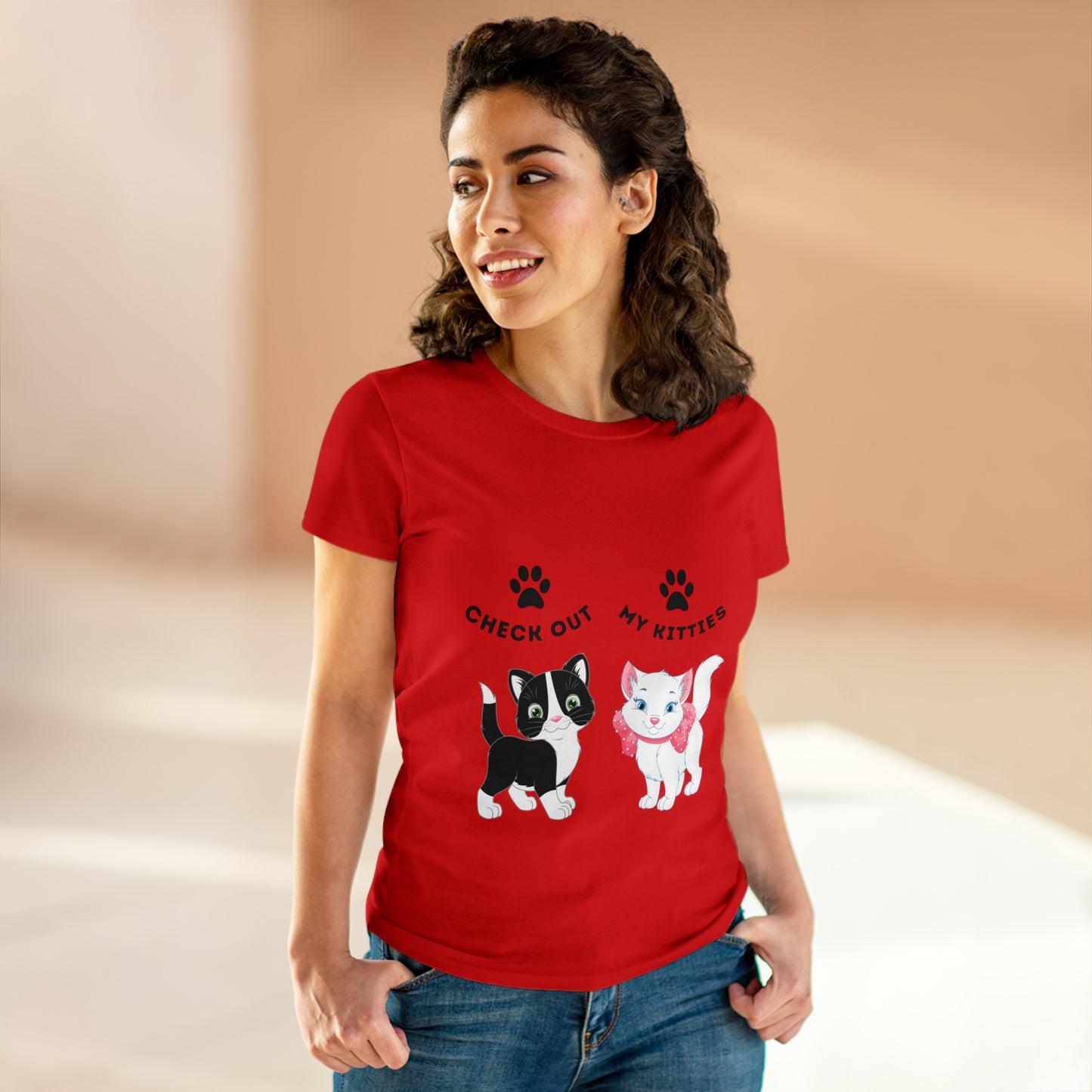 Kitty Cat T-Shirt / Check Out My Kitties Semi-Fitted Shirt / Unisex Jersey Short Sleeve Tee / Humorous Pet Clothes
