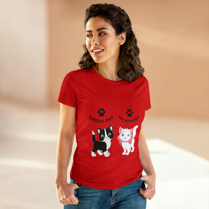 Kitty Cat T-Shirt / Check Out My Kitties Semi-Fitted Shirt / Unisex Jersey Short Sleeve Tee / Humorous Pet Clothes