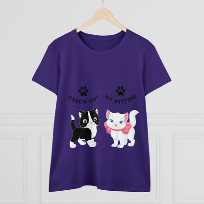 Kitty Cat T-Shirt / Check Out My Kitties Semi-Fitted Shirt / Unisex Jersey Short Sleeve Tee / Humorous Pet Clothes