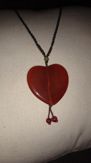 Carnelian pendant large heart necklace vintage / Worry stone / Sacral chakra / Sacral jewelry / gold chain / attraction stone / relax stone