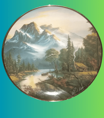 Franklin Mint Heirloom Plate, Mountain Retreat By Ron Huff In 1992.