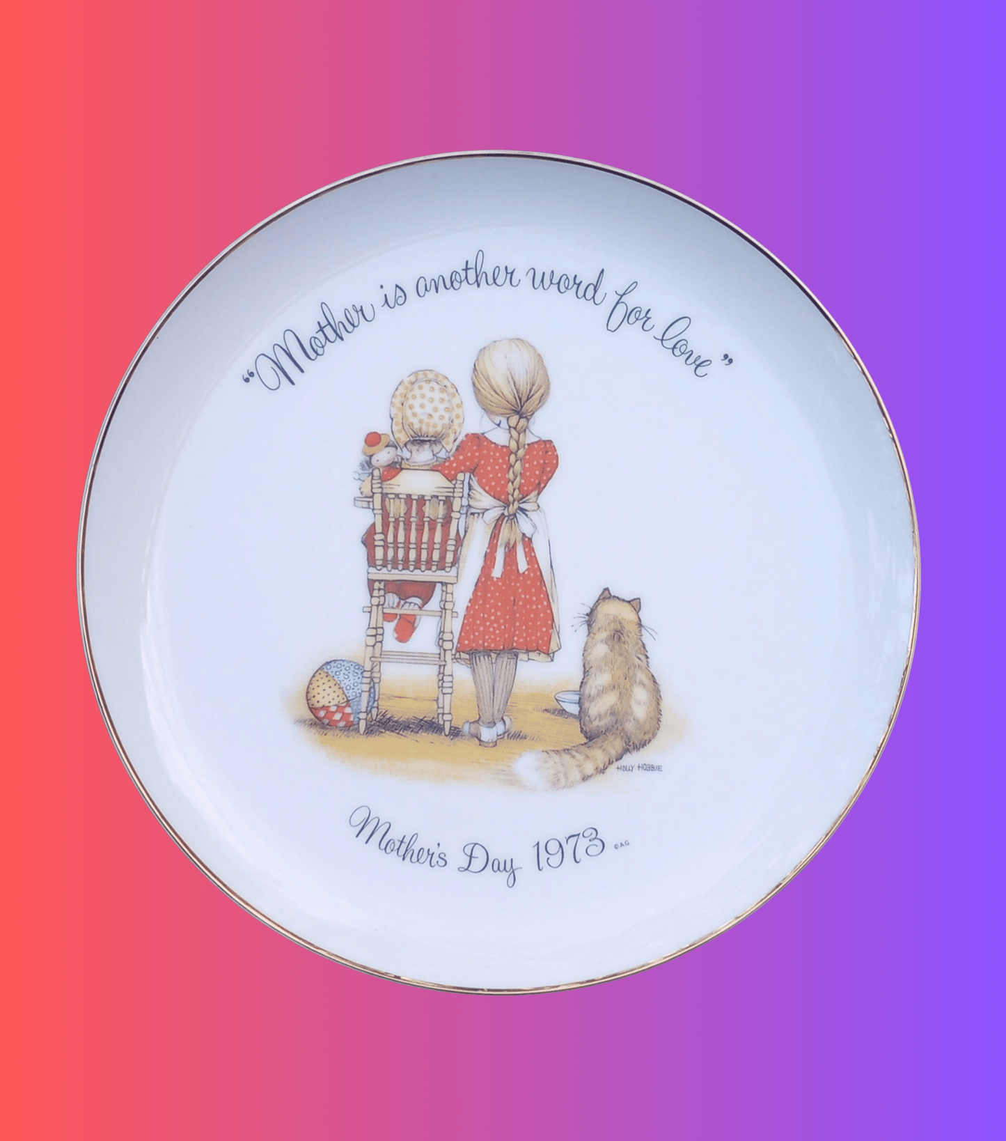 Holly Hobbies Mother Love 1973 Plate