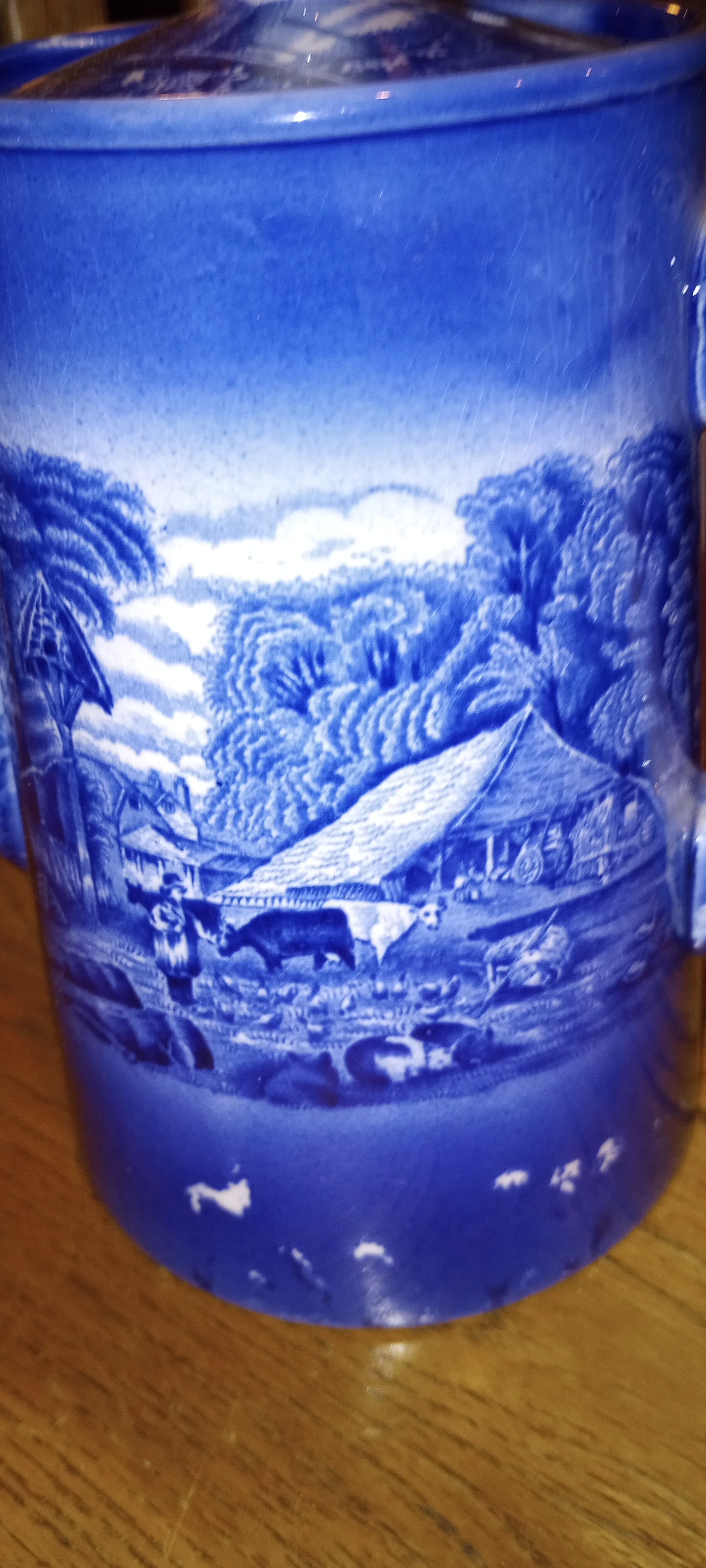 Vintage Blue Coffeepot, Arthur Wood and Son, (Longport) England, Aye Olde Davenport A.W. England