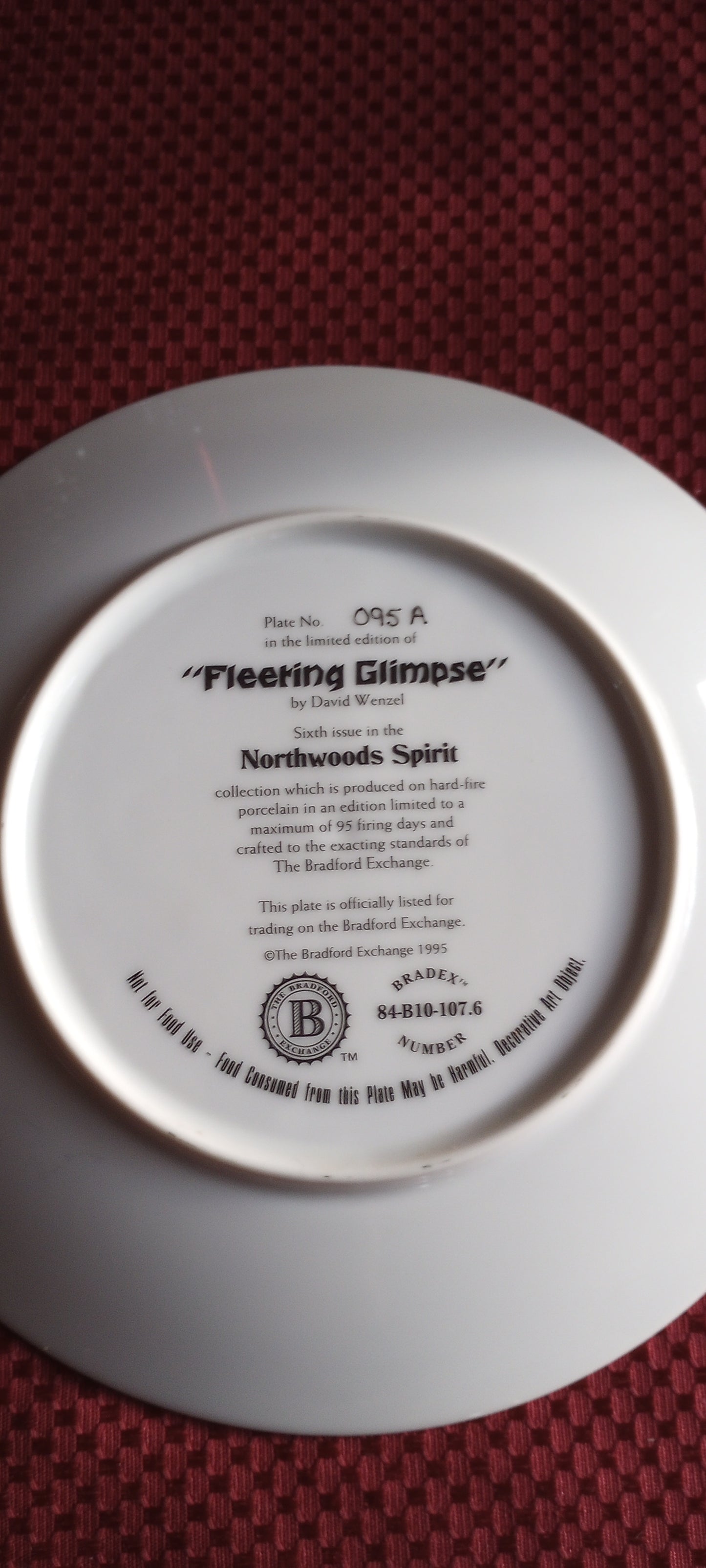 Vintage Wolf Plate 1995, Bradex