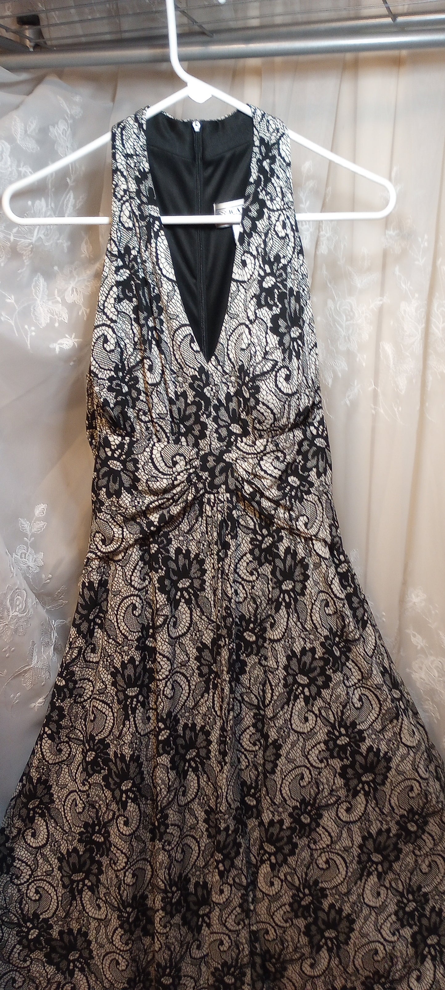 Jessica Howard Maxi Dress, Black and White Floral