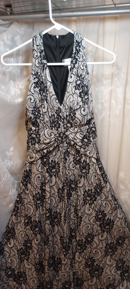 Jessica Howard Maxi Dress, Black and White Floral