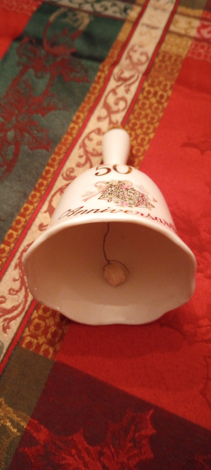Lefton 50th Anniversary China Bell, #10594, 1995, 50th Golden Anniversary, Excellent Condition!