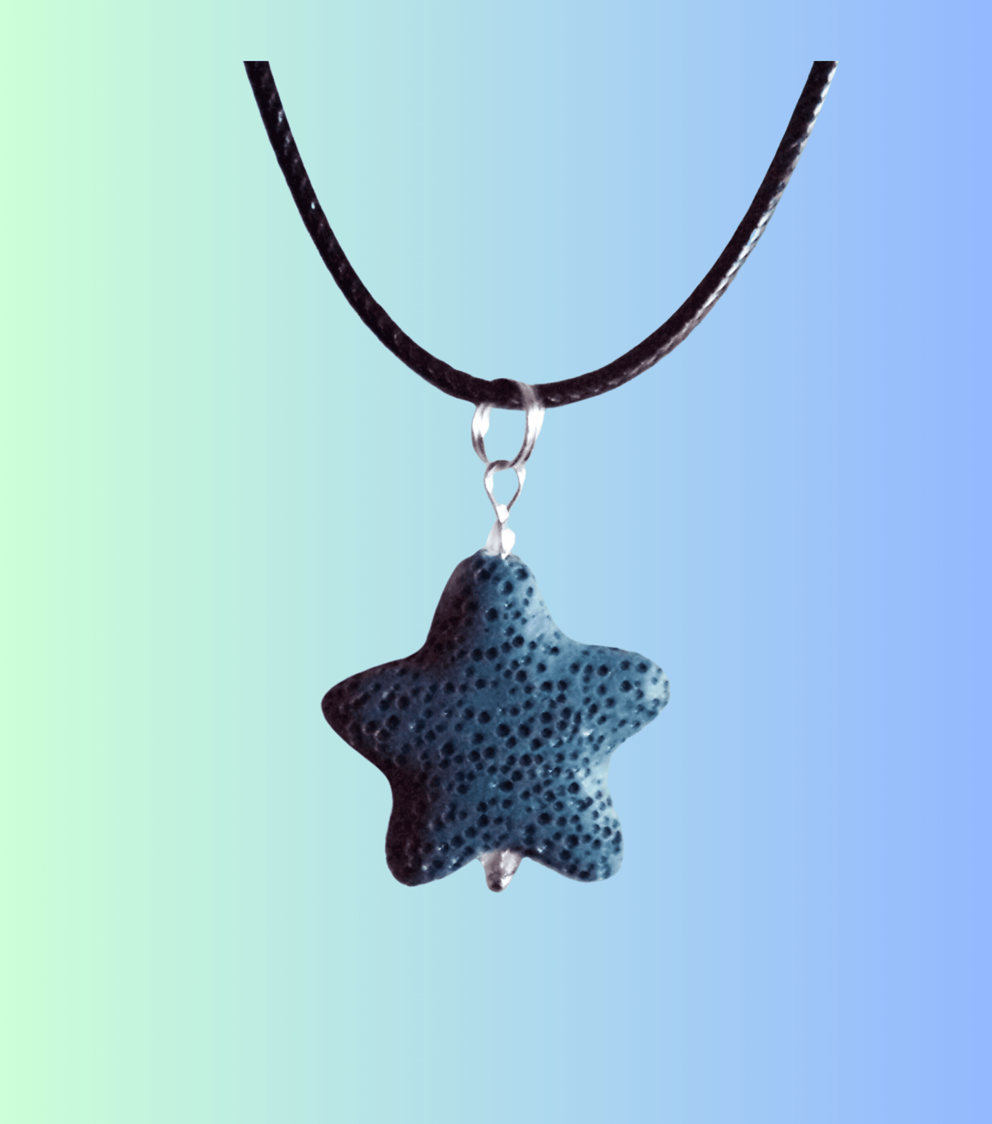 Lava starfish Wedgewood Blue 25 mm pendant necklace.