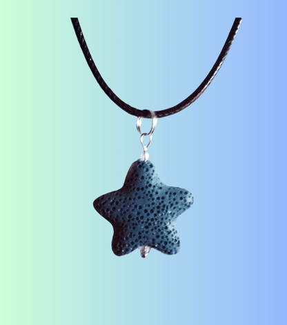 Lava starfish Wedgewood Blue 25 mm pendant necklace.