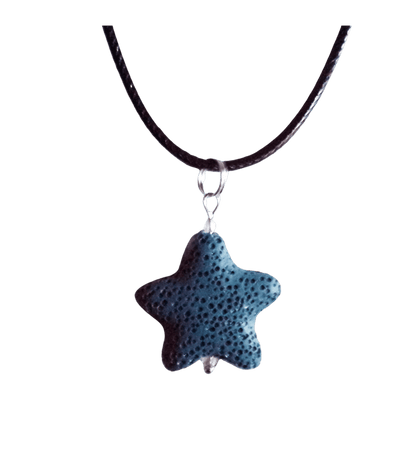 Lava starfish Wedgewood Blue 25 mm pendant necklace.
