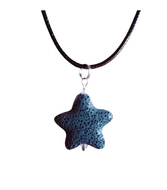 Lava starfish Wedgewood Blue 25 mm pendant necklace.